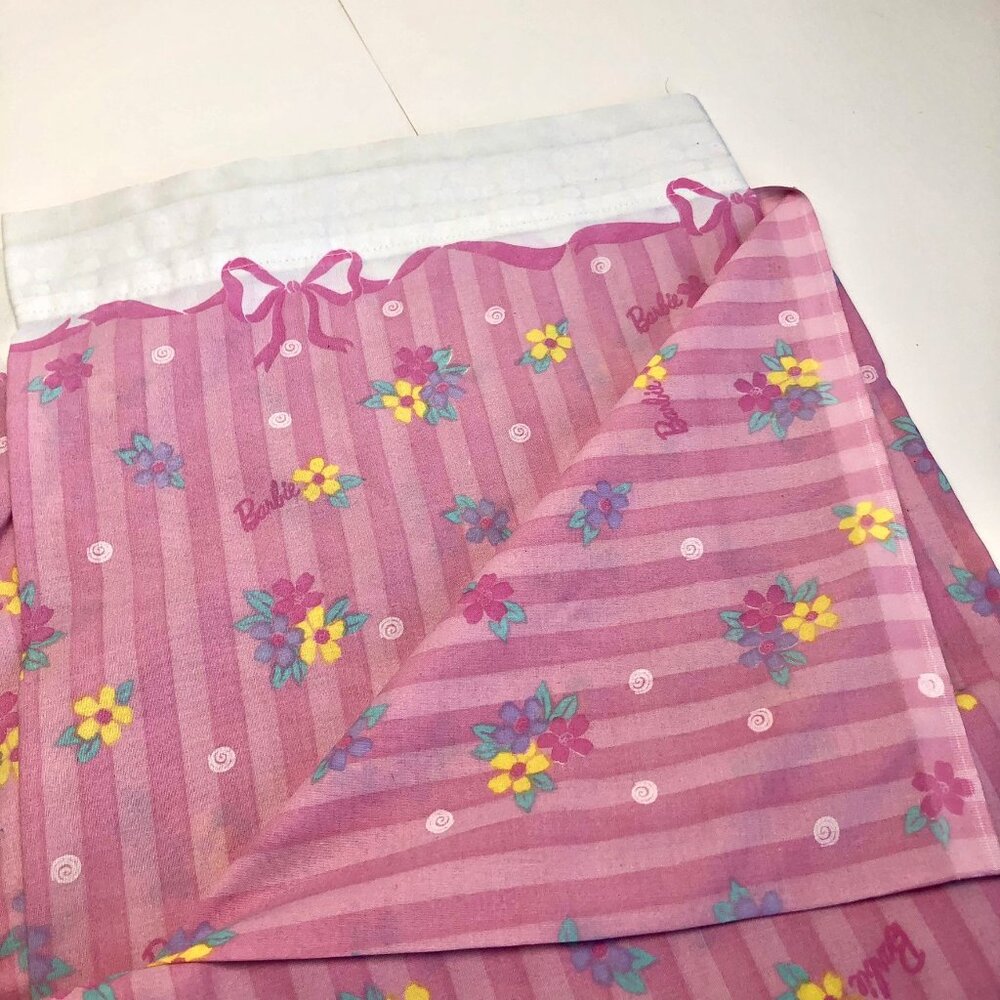 Vintage 90s Barbie Bedsheets Twin Set (Flat + Fitted) 1997 Sweet Dreams Ribbons - Picture 8 of 15